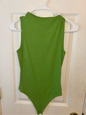 Live in the Moment Green Sleeveless Bodysuit Like New